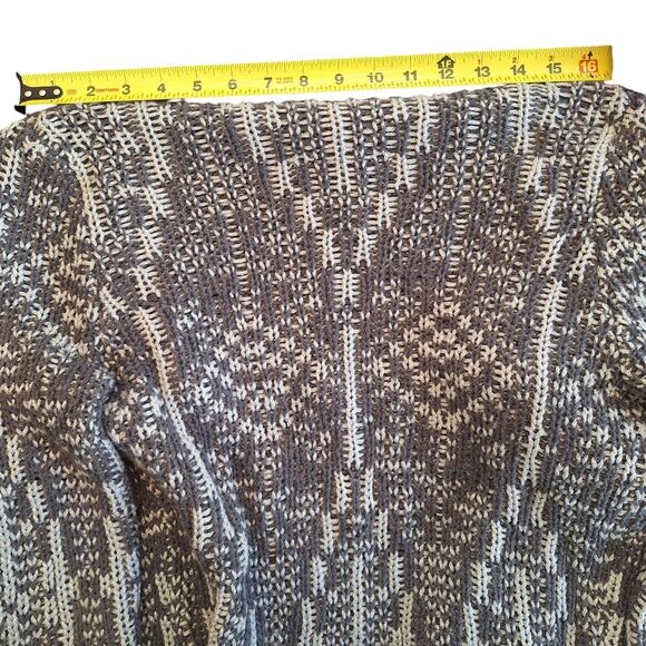 Talbots Metallic Knit Sweater Chunky Long Line Open Front Cardigan Oversized SP - Picture 11 of 13